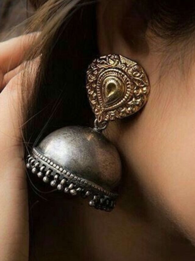Ethnic Silver Jhumkas